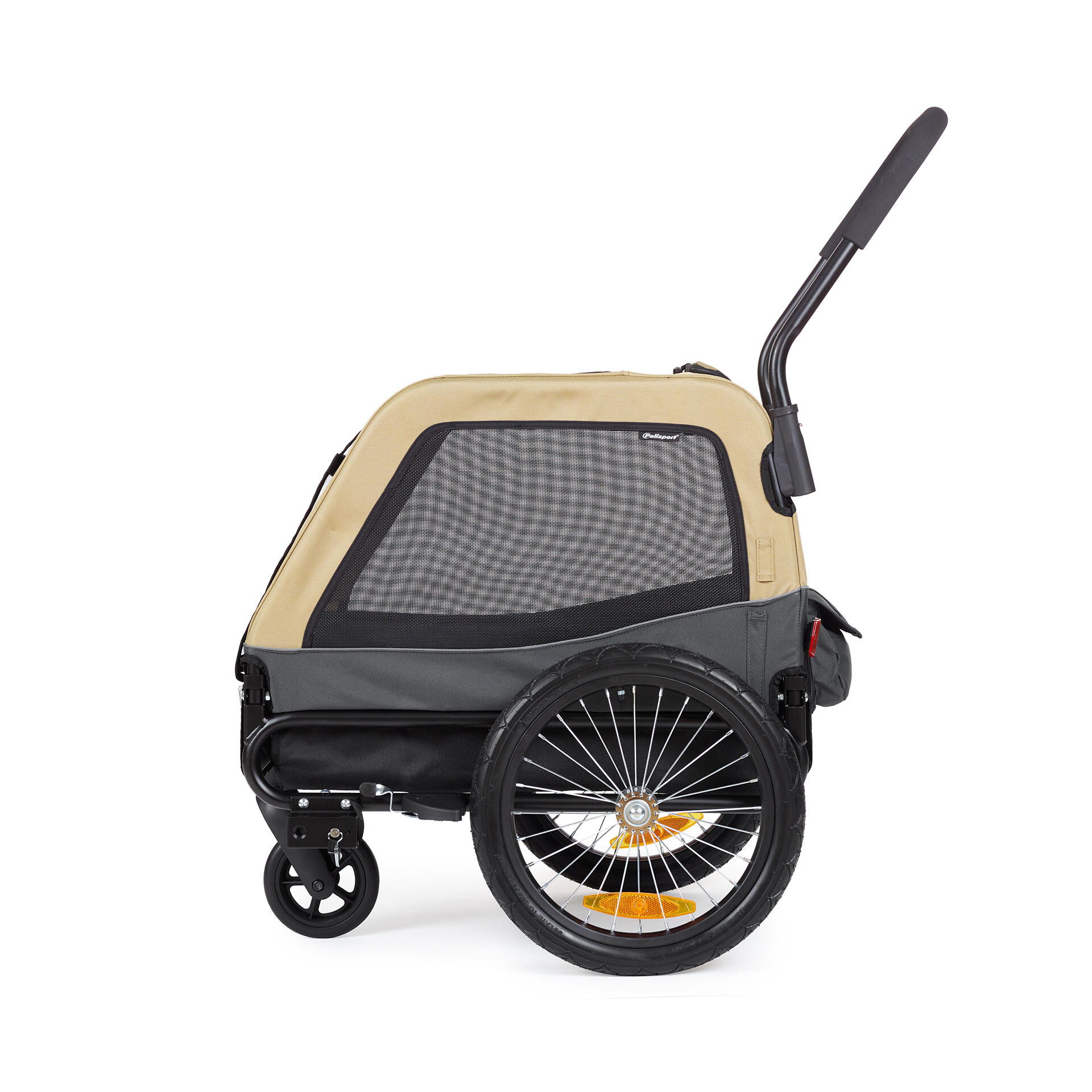 Remorque Vélo pour Chien & Poussette Chien 2 en 1 Taille M, Kaki/ Gris 2/7
