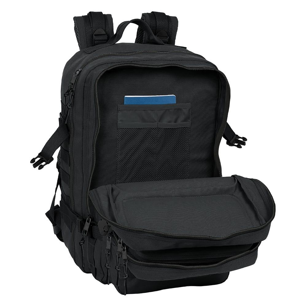 Mochila militar para adultos com compartimento para laptop de 15,6", preta. 6/7