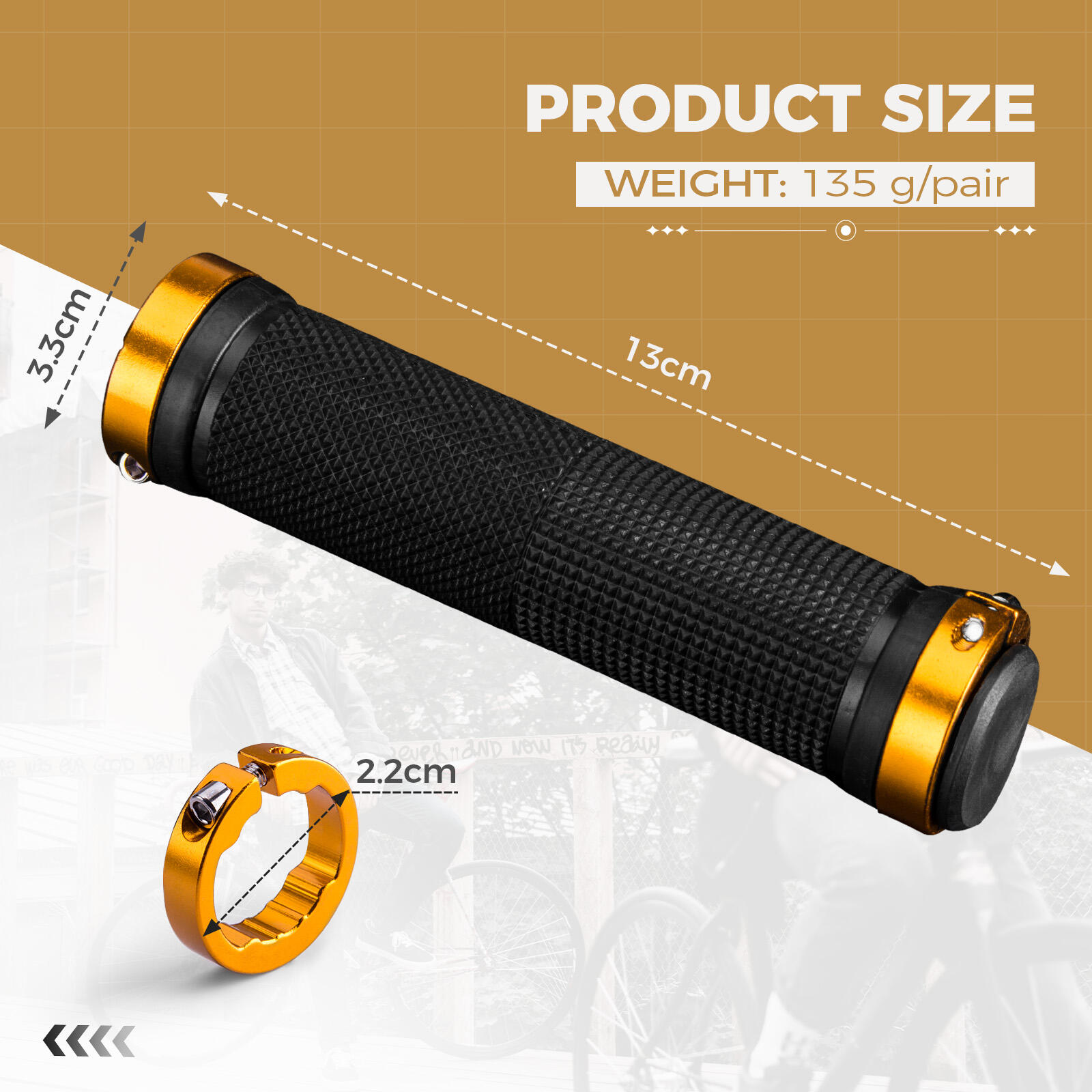 ROCKBROS Fahrradgriffe Lock-On Anti-Rutsch 4/6