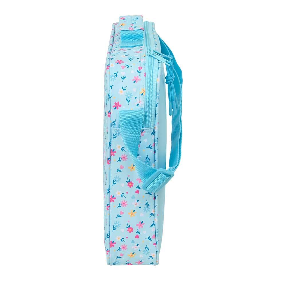 Borsa a tracolla per bambini Blackfit8 Petals con cerniera azzurra 3/3