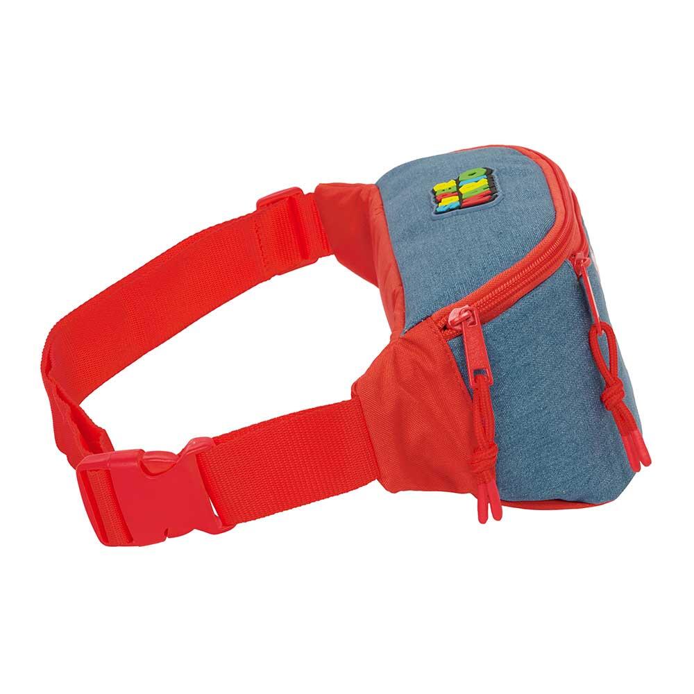 Marsupio bambino Super Mario con cerniera e tasca frontale blu e rossa 3/3
