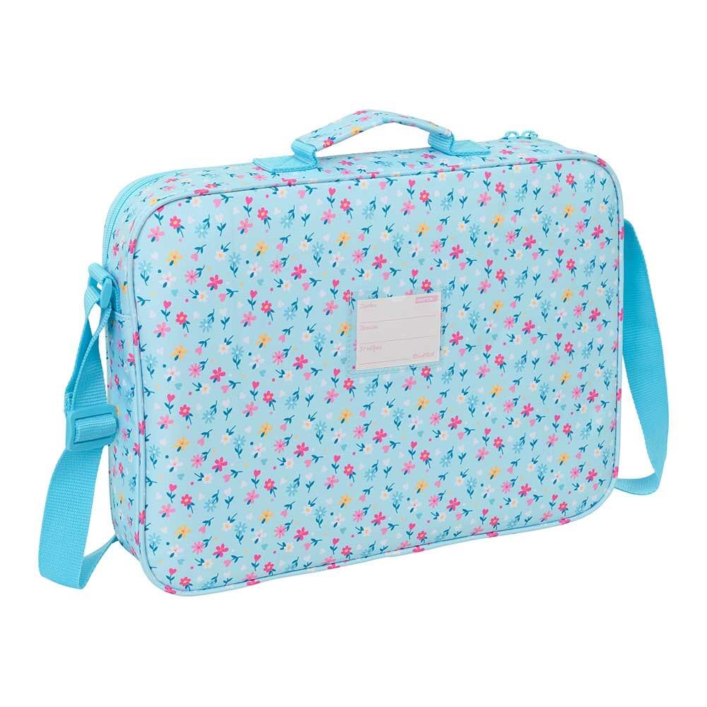 Borsa a tracolla per bambini Blackfit8 Petals con cerniera azzurra 2/3