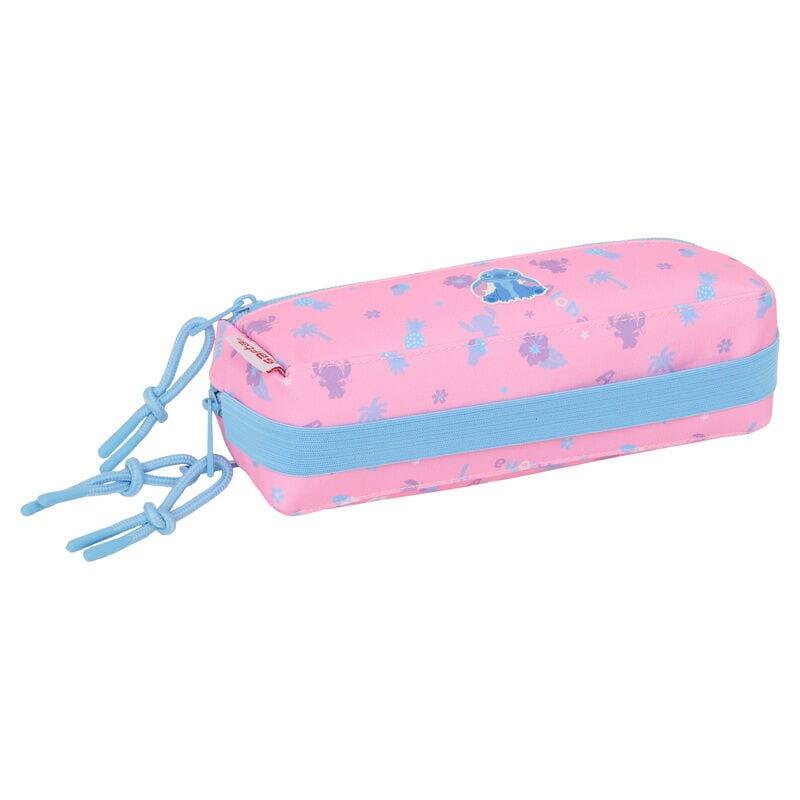 Astuccio per bambini Stitch con 3 scomparti e cerniera, 22 cm, rosa 4/4
