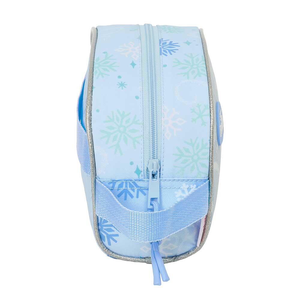 Beauty case per bambini Frozen con cerniera e cinturino da polso - Azzurro 3/4