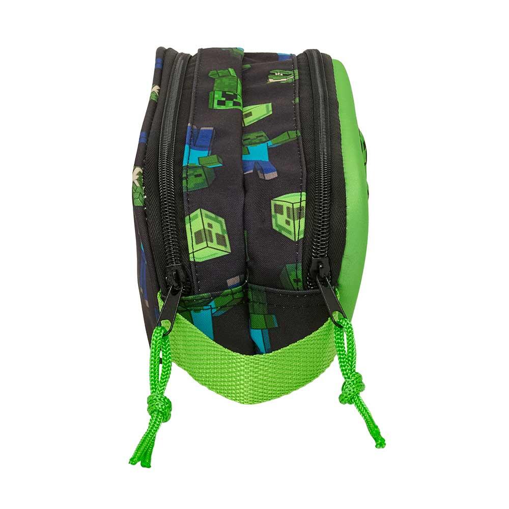 Astuccio doppio Minecraft 3D per bambini con cerniera, verde 3/3