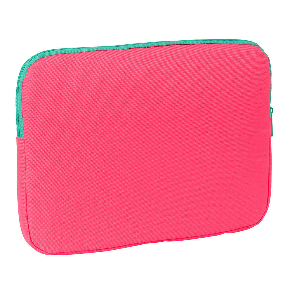 Custodia laptop 14″ Nait Nait imbottita con cerniera rosa fluo 2/2