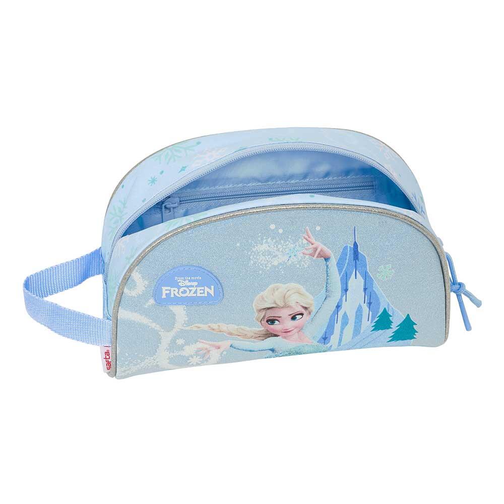 Beauty case per bambini Frozen con cerniera e cinturino da polso - Azzurro 4/4