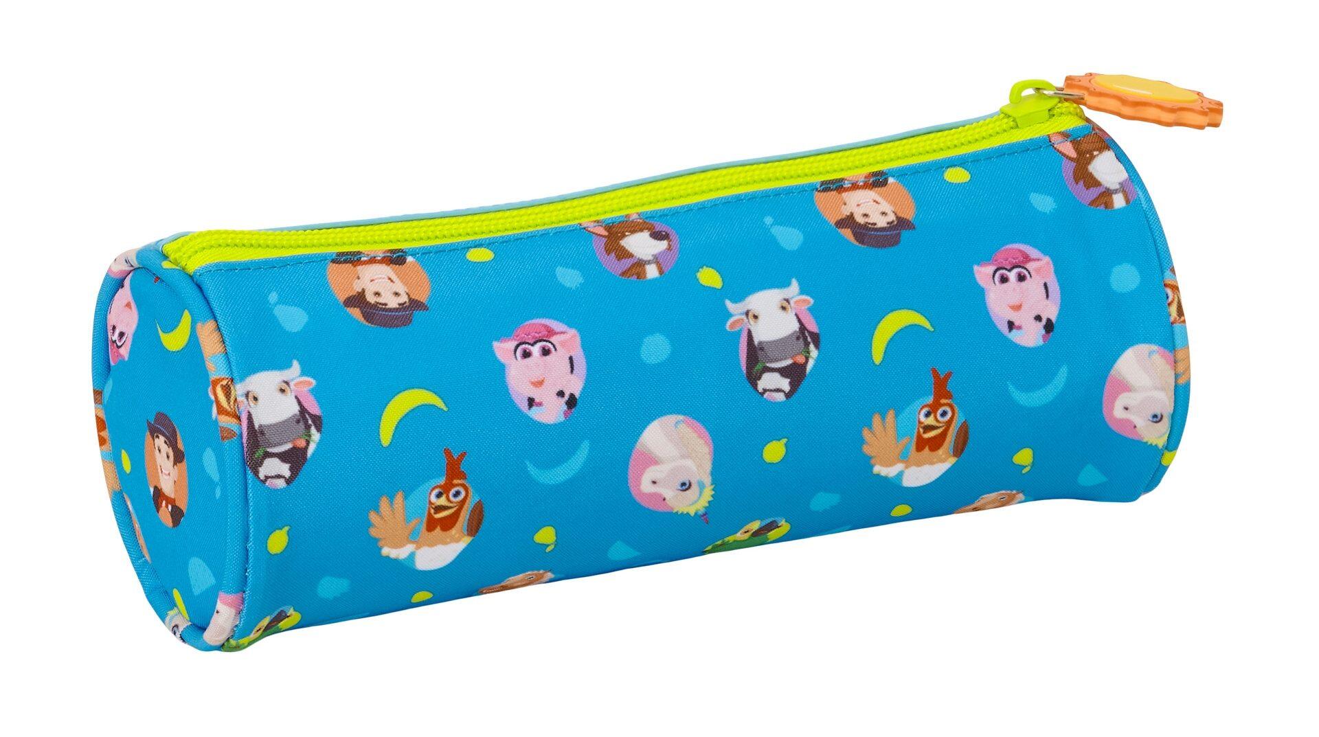 Astuccio rotondo per bambini "Zenon's Farm" con cerniera, colore blu. 2/3