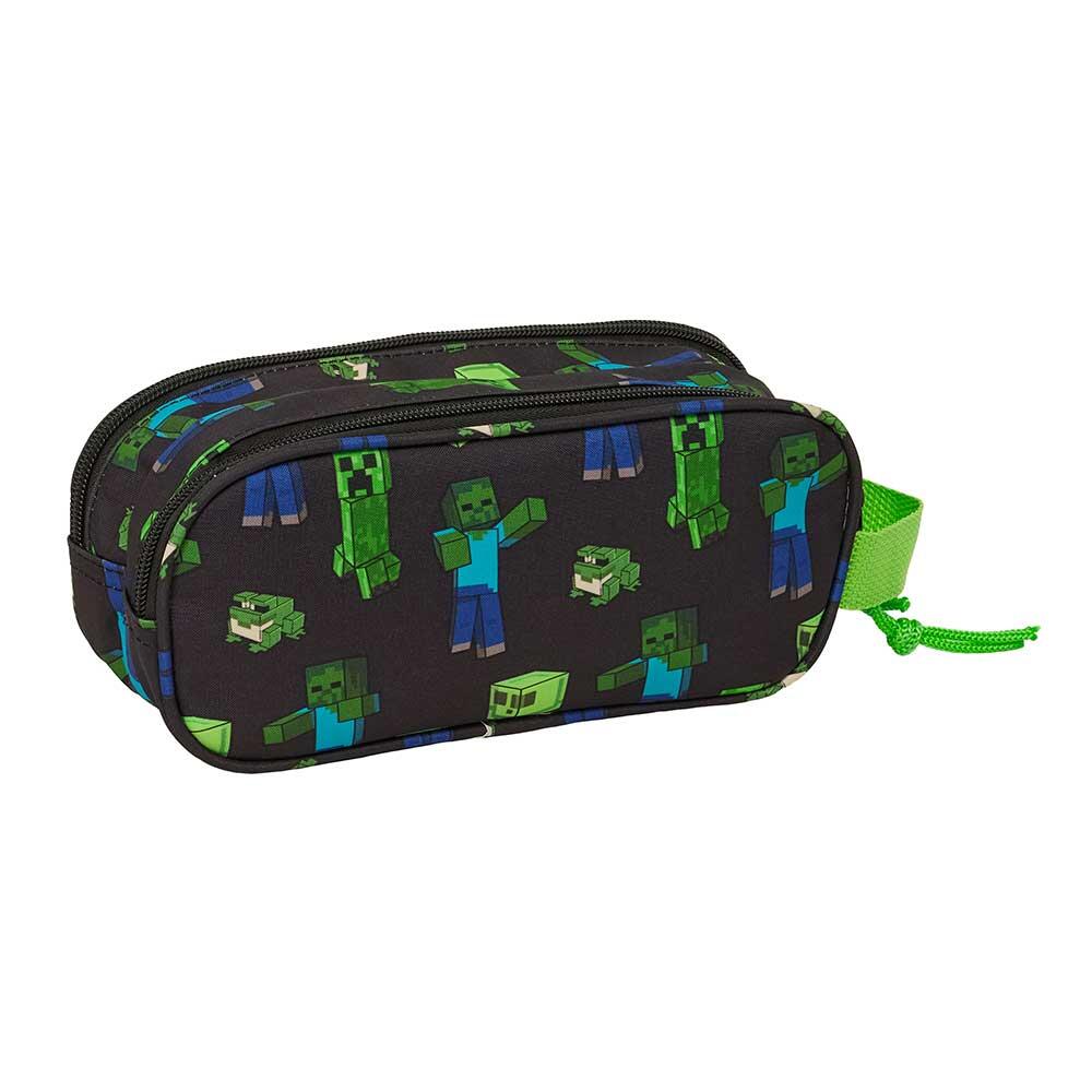 Astuccio doppio Minecraft 3D per bambini con cerniera, verde 2/3