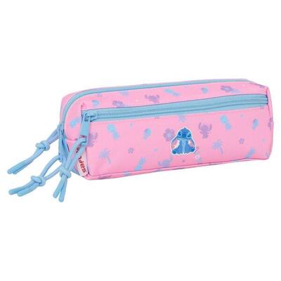 Astuccio per bambini Stitch in PVC trasparente con cerniera e set scolastico blu