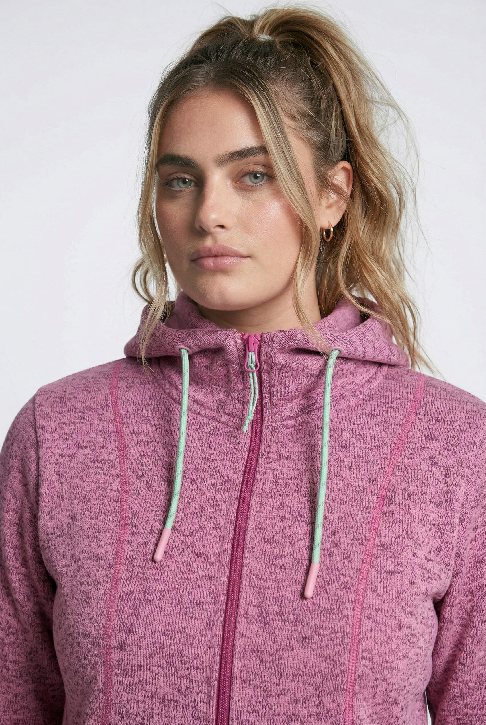 Femme Veste en maille polaire capuche et fermeture à glissière à double sens 4/7