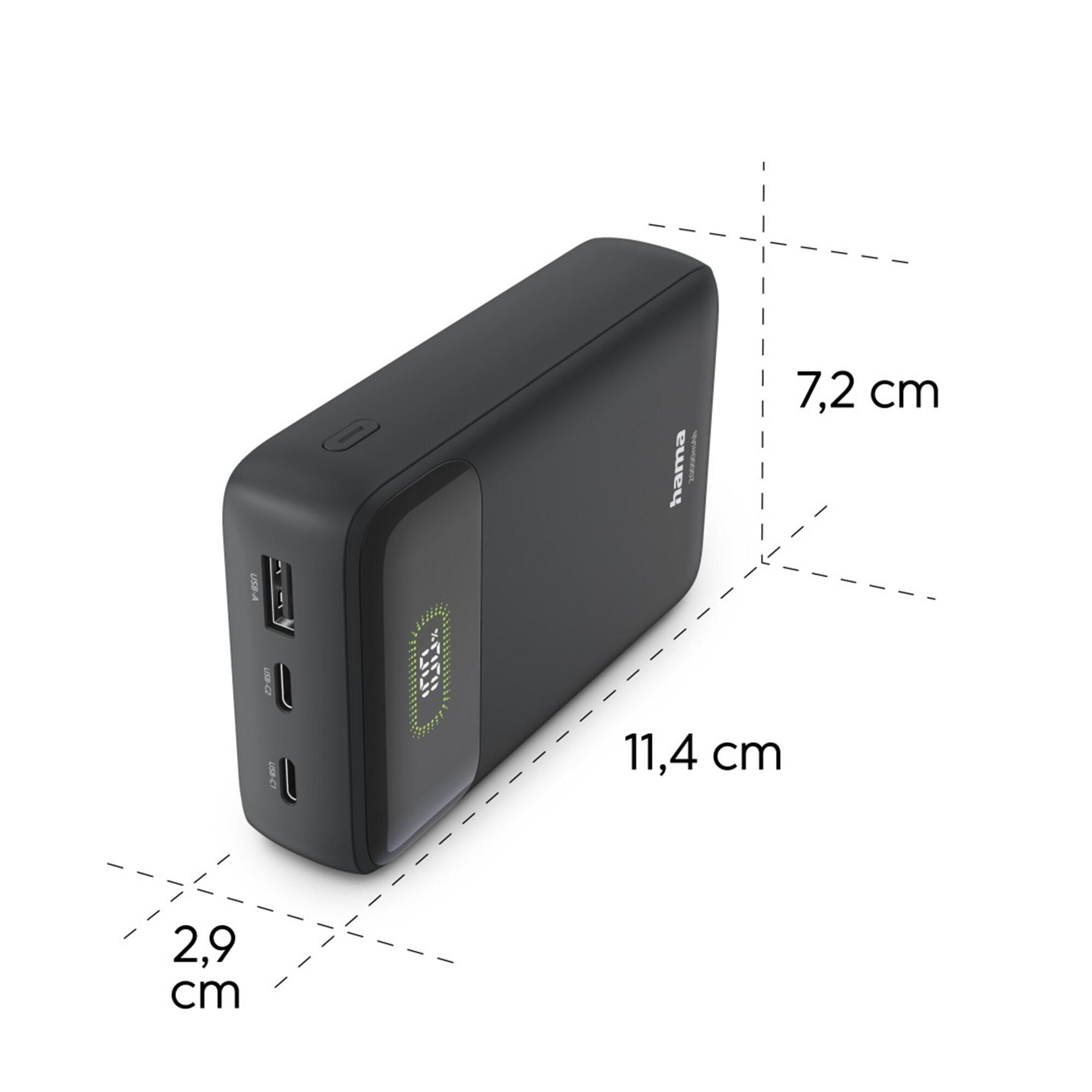 HAMA Power Pack PD20-W20, 20000mAh, 2xUSB-C, USB-A 5/5