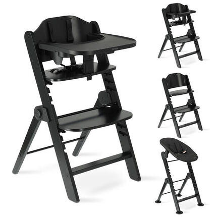 Chaise Haute Odin Luxe avec Transat - Noir/Gris Foncé