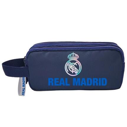 Trousse enfant Real Madrid en polyester avec fermeture éclair, 21 x 8 x 6 cm