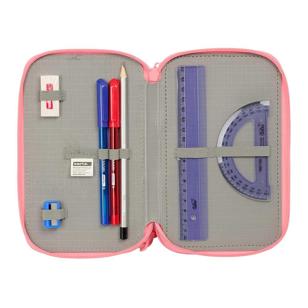 Astuccio triplo Vaiana per bambini con 37 pezzi e cerniera turchese 4/6