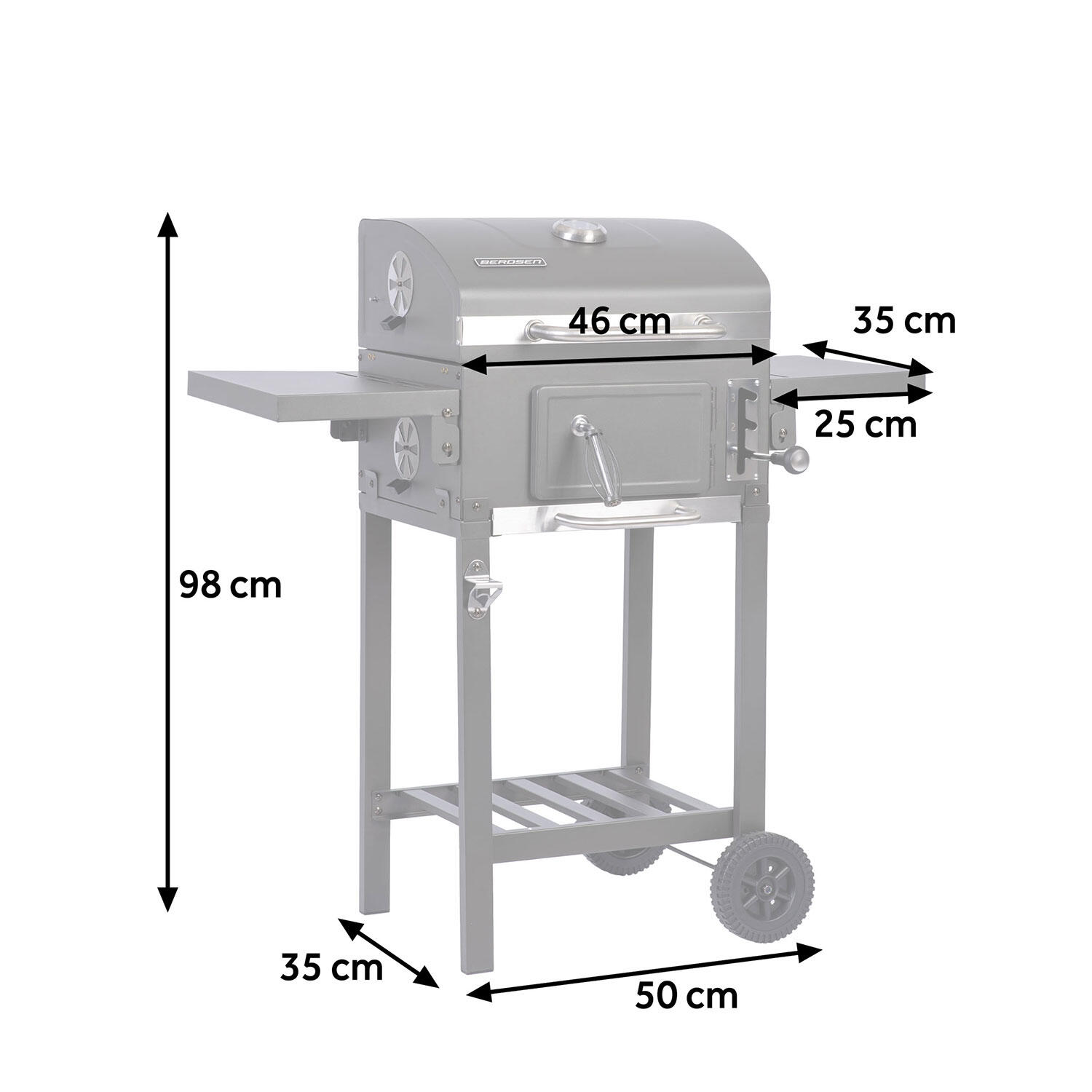 Grill węglowy z pokrowcem Berdsen BD-892 czarny 6/7