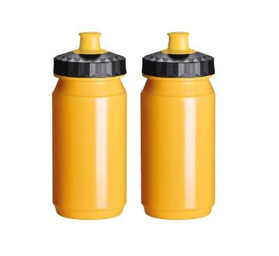 Drinkfles fiets 2x 550 ml geel zwart waterfles