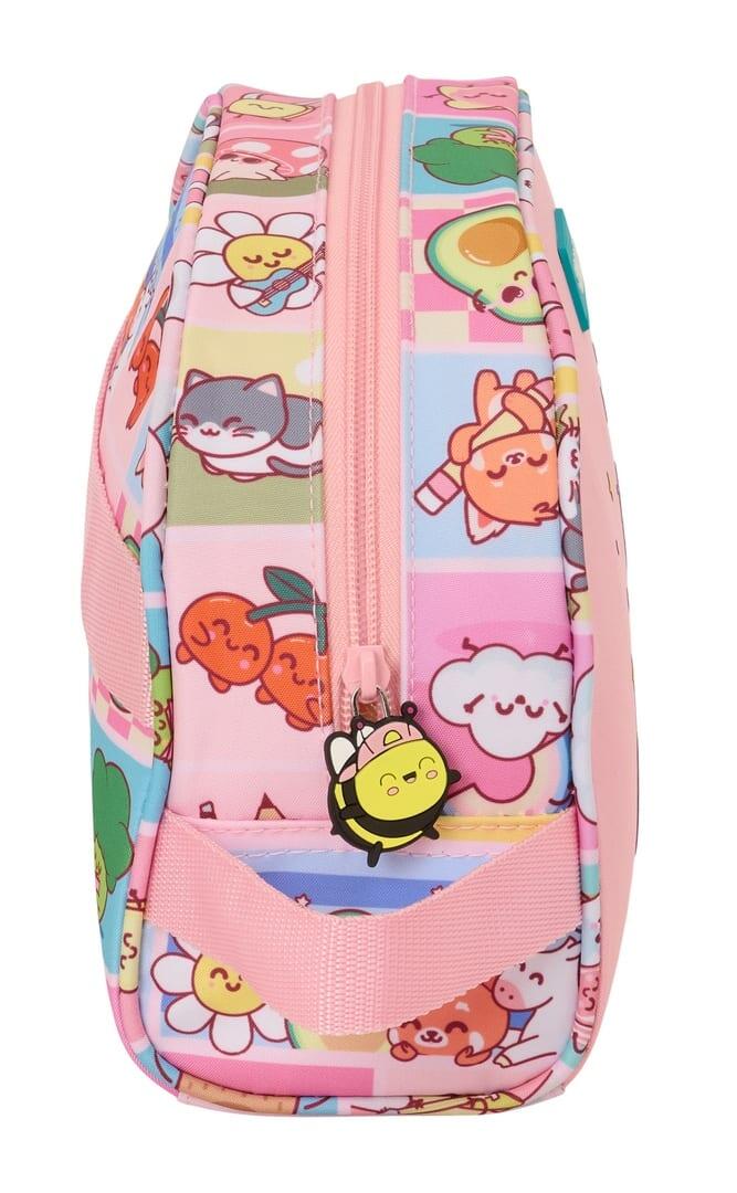 Beauty case per bambini Moos con farfalle, realizzato in materiale riciclato e 3/4