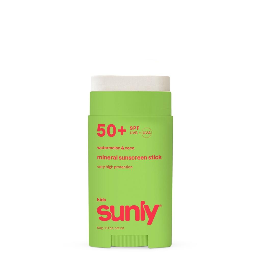 Protetor solar mineral em stick rosto e corpo criança FPS 50 melancia coqueiro 3/3