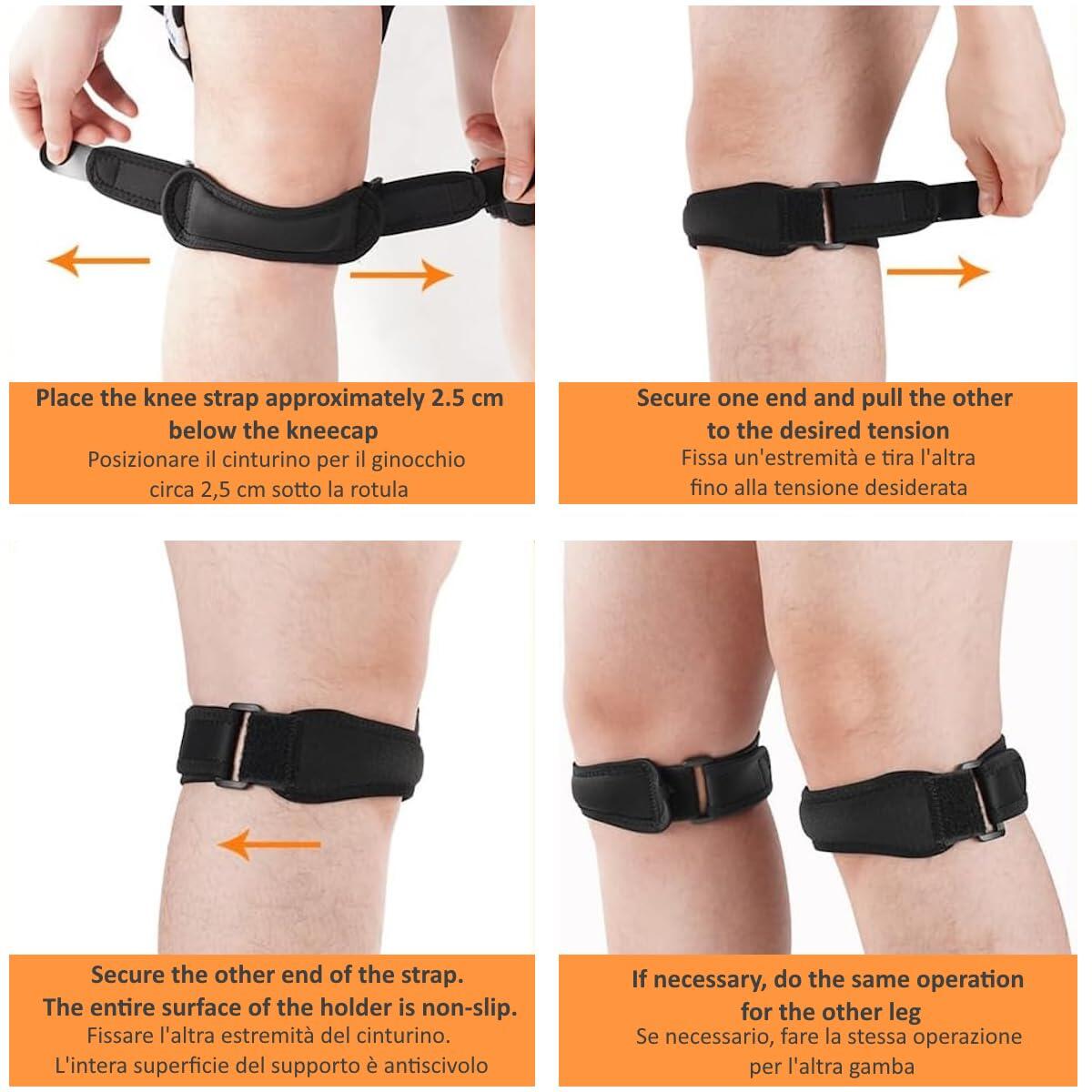 FFitness Bracelet Rotulien 2 Pièces – Support pour Tendinite Rotulienne FF 5/6