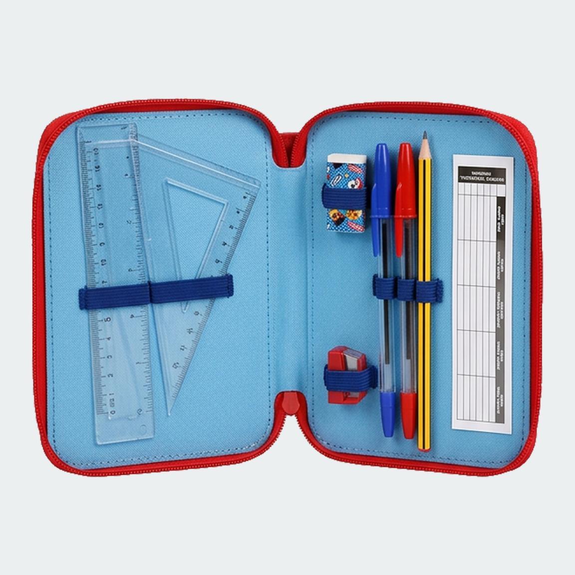 Astuccio doppio Spider-Man Neon per bambini con 28 pezzi e cerniera - Blu 3/7
