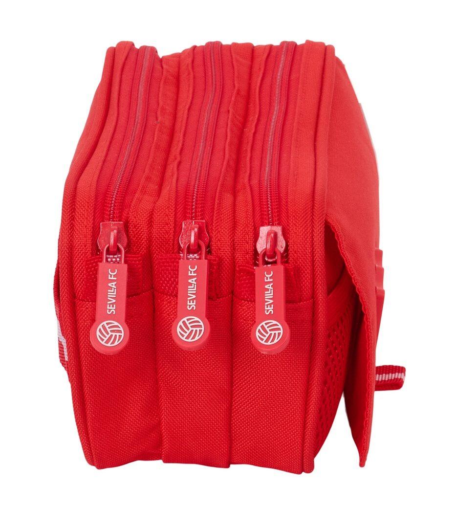 Trousse triple pour enfants FC Séville avec fermetures éclair, rouge 3/4