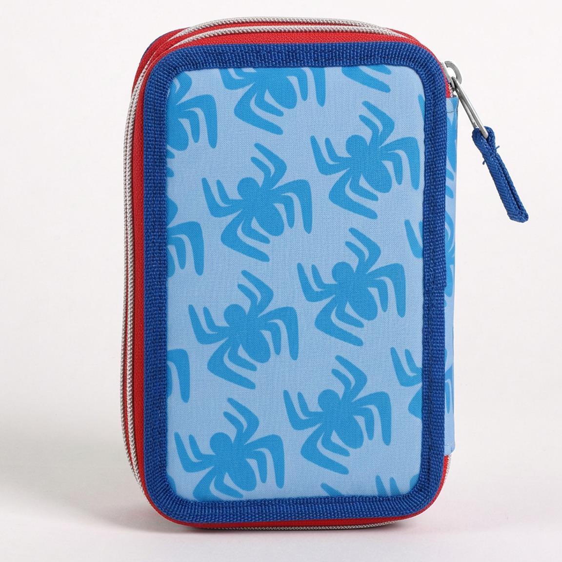 Astuccio doppio Spider-Man Neon per bambini con 28 pezzi e cerniera - Blu 2/7