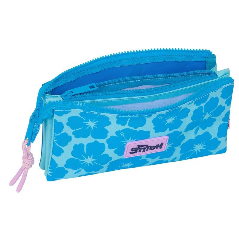 Astuccio per bambini Stitch con accessori, 2 scomparti, in poliestere, blu 3/3