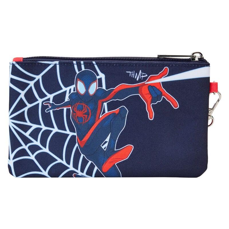 Portafoglio da adulto Miles Morales Spider-Verse in nylon, 17,5x11,25 cm, blu 3/3
