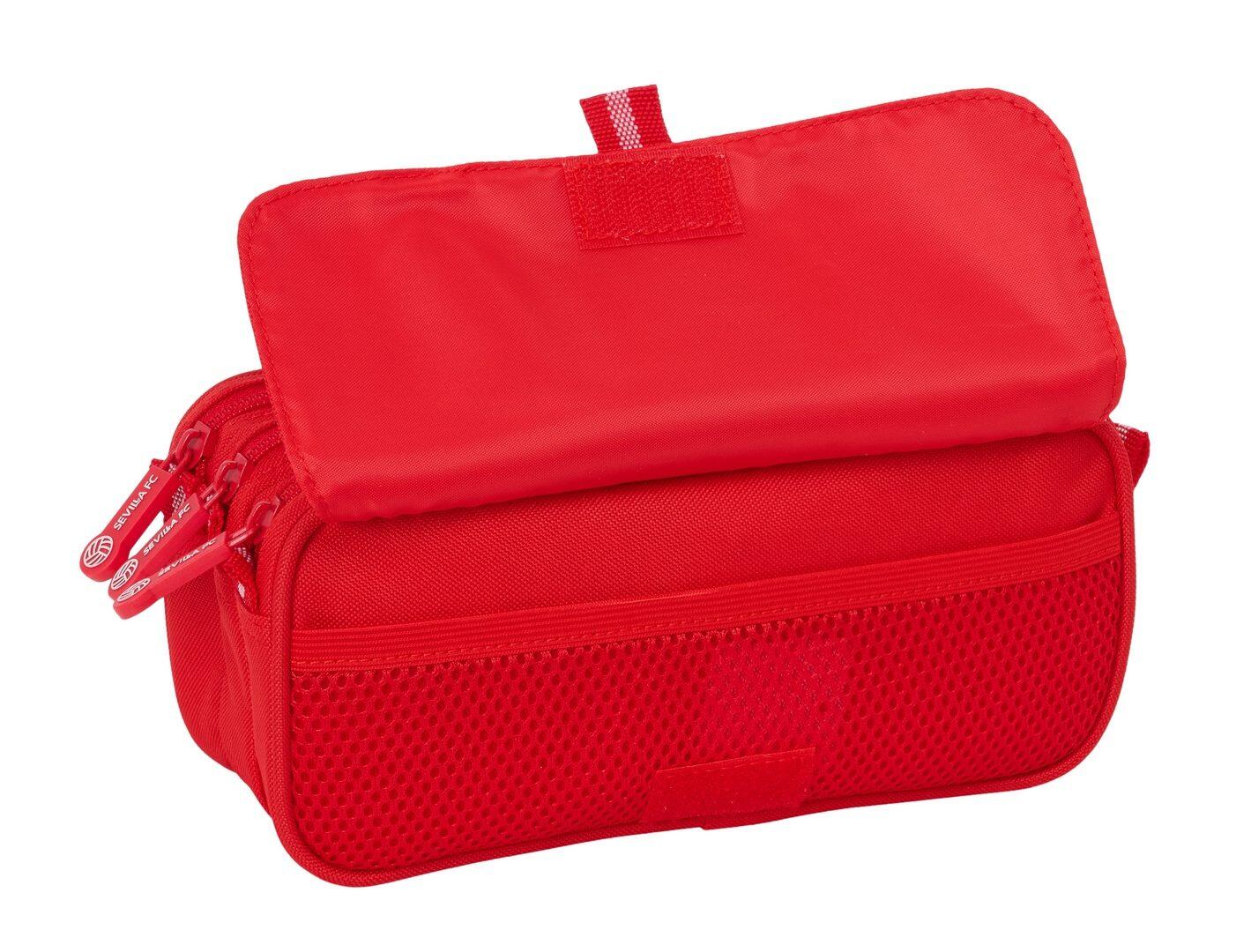 Trousse triple pour enfants FC Séville avec fermetures éclair, rouge 4/4