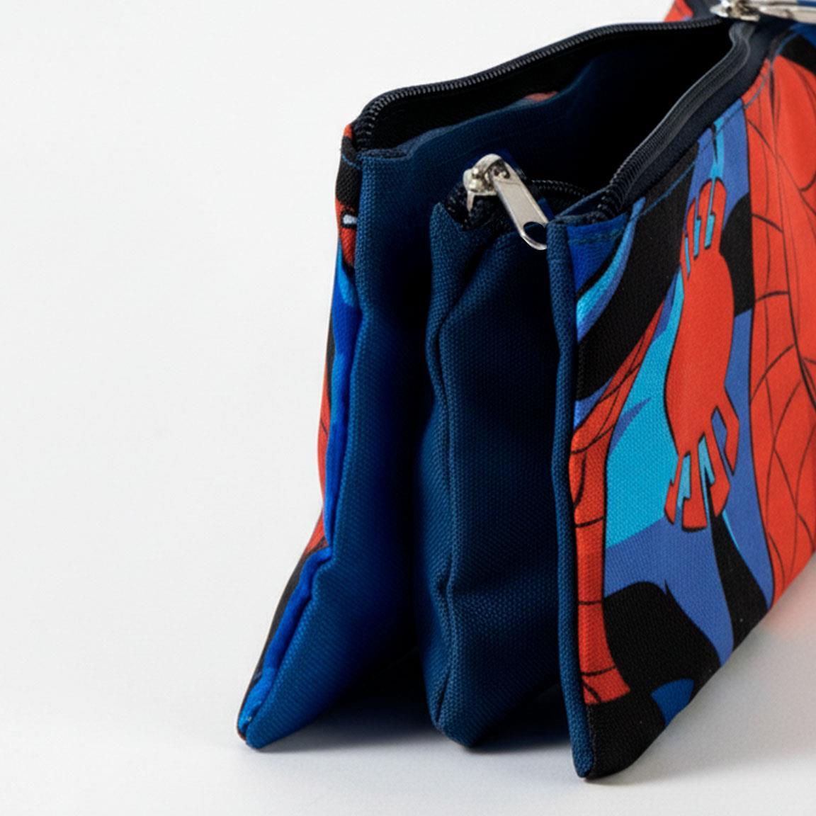 Astuccio per bambini di Spider-Man, in poliestere, con 3 scomparti, blu. 5/6