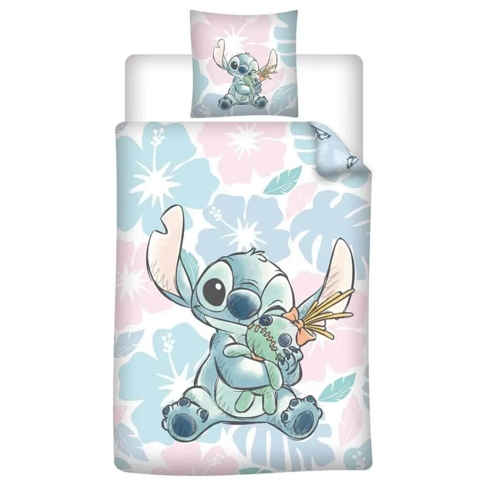 Capa de edredão infantil Stitch 140x200 cm policotão com fronha azul 5/5