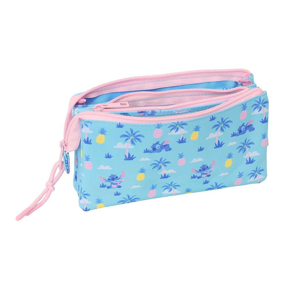 Astuccio Stitch Waves a tre scomparti con cerniera per bambini - Blu 3/3