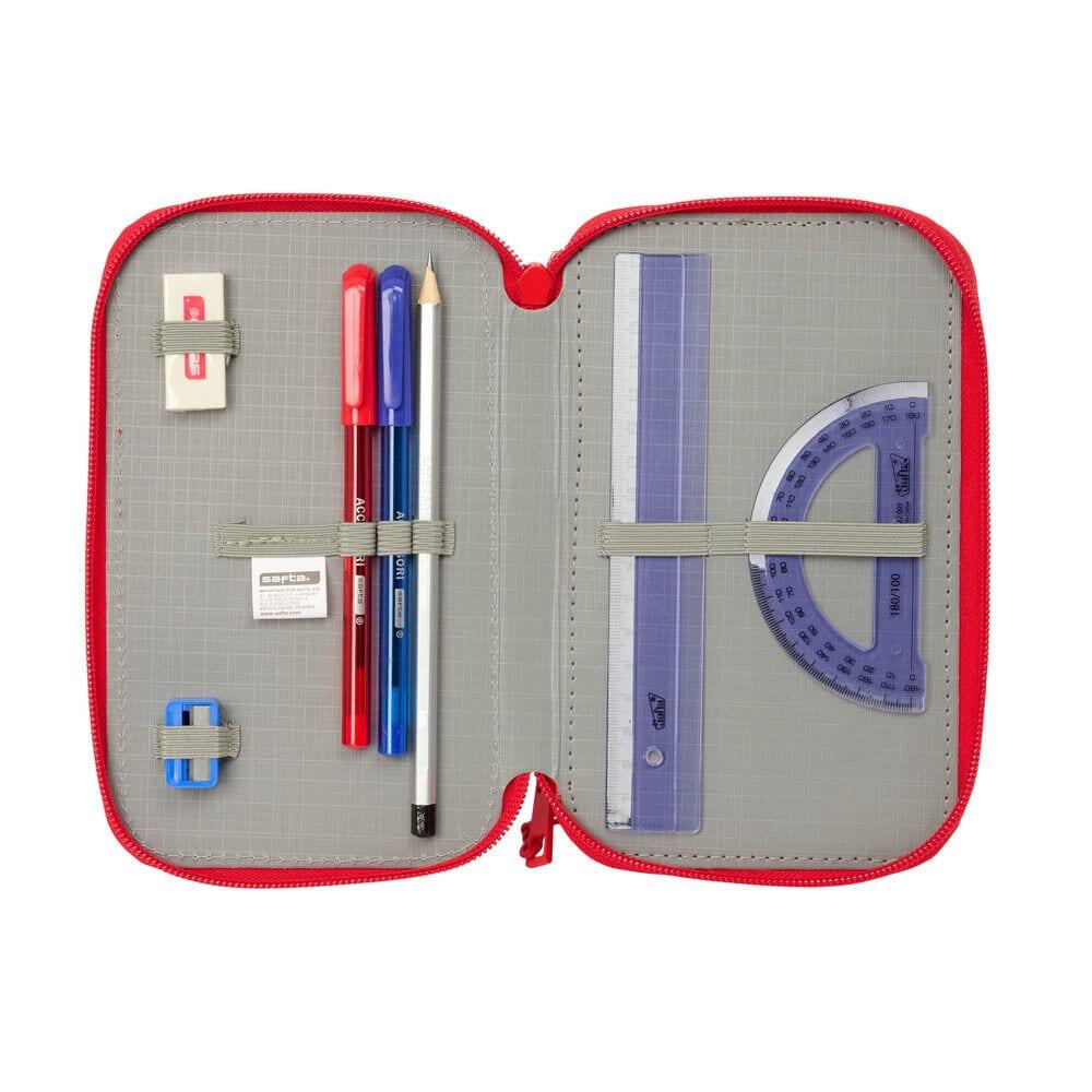 Astuccio per bambini di Topolino con accessori e doppia cerniera, blu e rosso 4/6