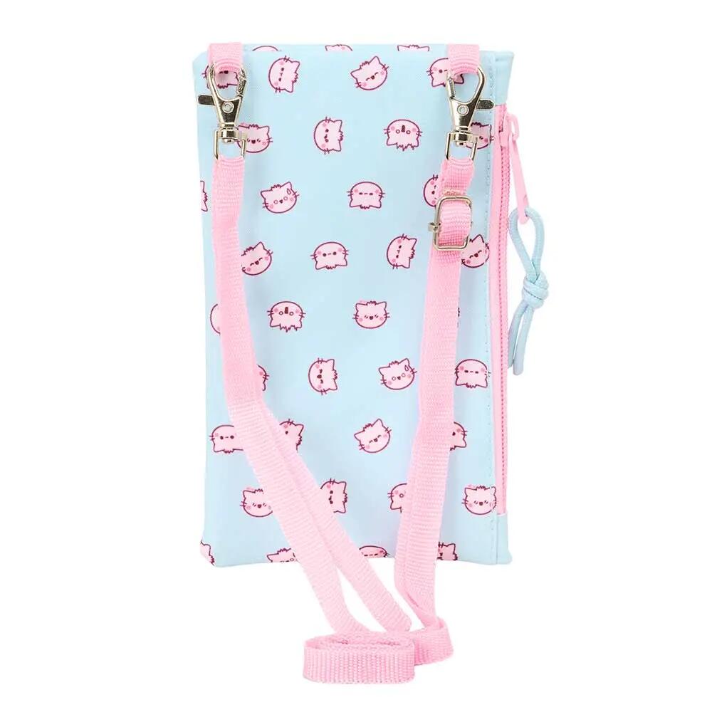 Portamonete per bambini Pembe a forma di gatto rosa, 10x19 cm con cordino rosa 4/4