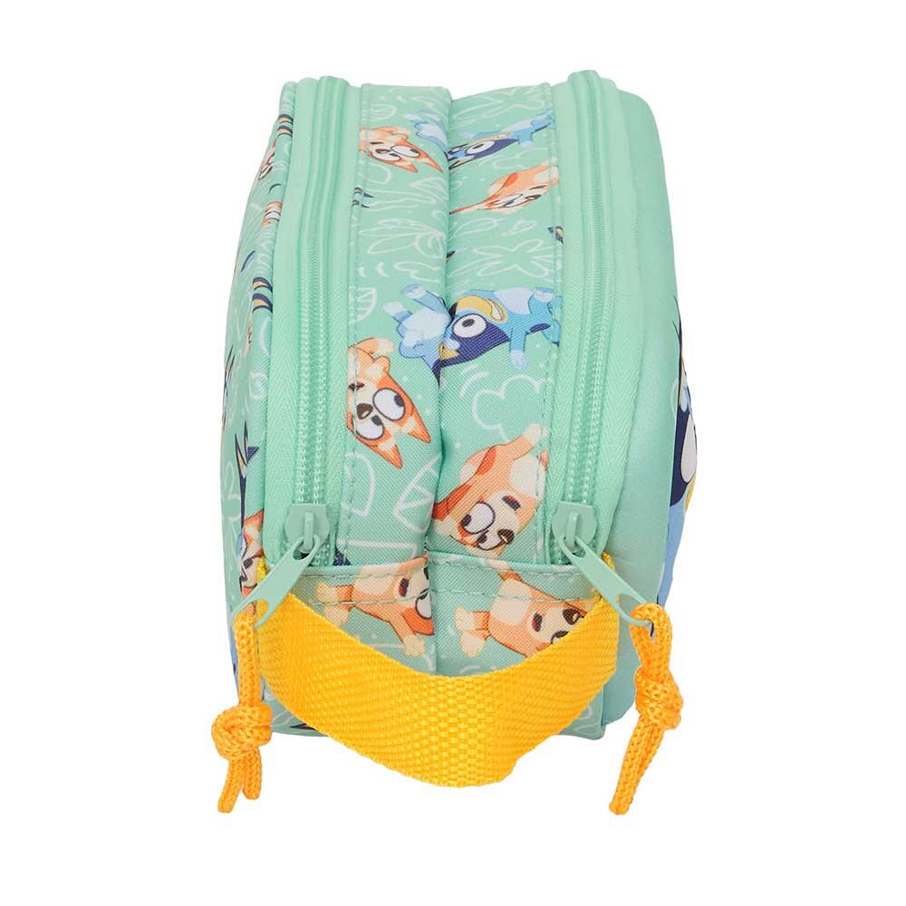 Astuccio triplo Bluey per bambini con 3 scomparti e cerniera, rosa 3/3