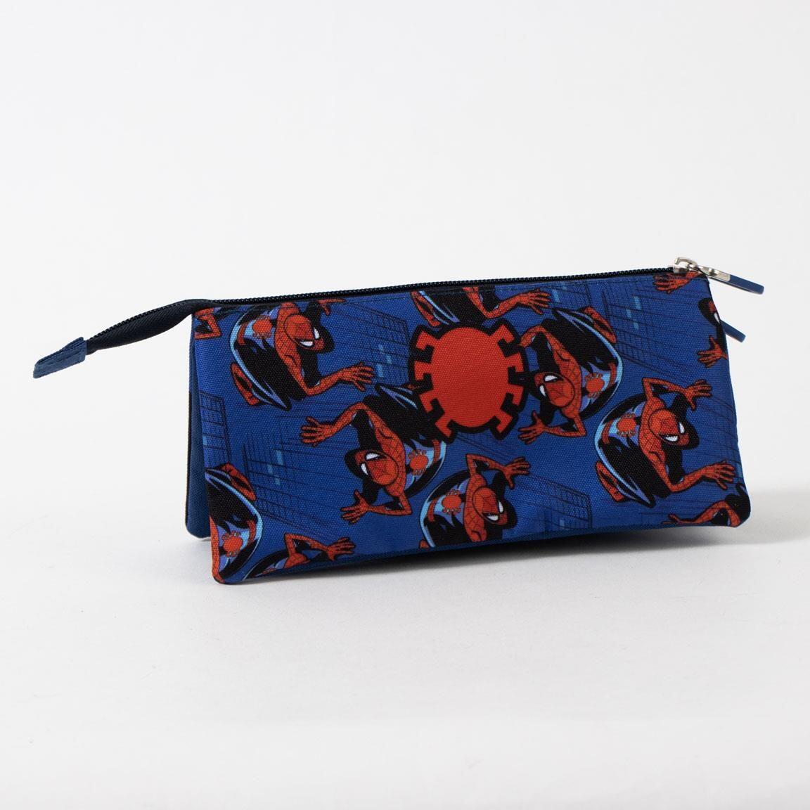 Astuccio per bambini di Spider-Man, in poliestere, con 3 scomparti, blu. 4/6
