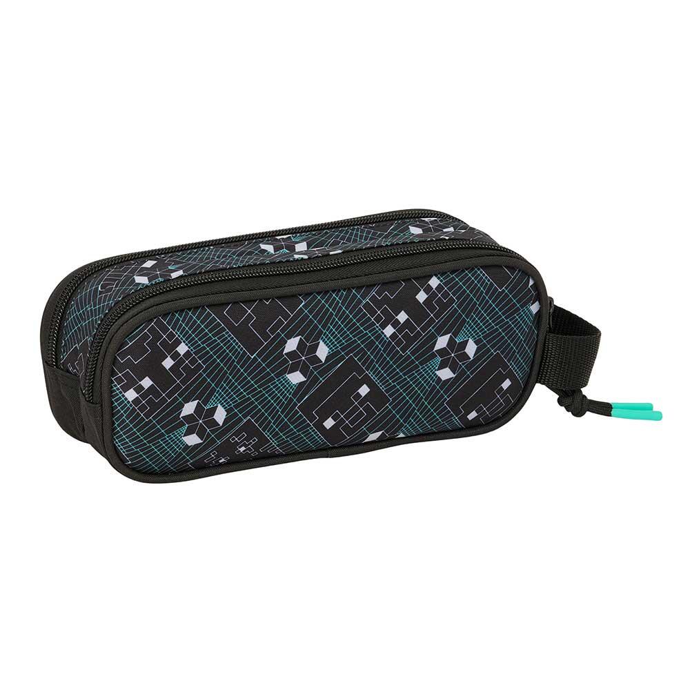 Astuccio doppio Minecraft per bambini con cerniere e maniglia - Nero 2/3