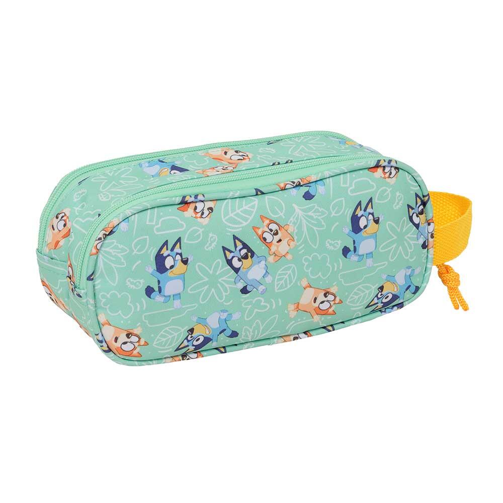 Astuccio triplo Bluey per bambini con 3 scomparti e cerniera, rosa 2/3