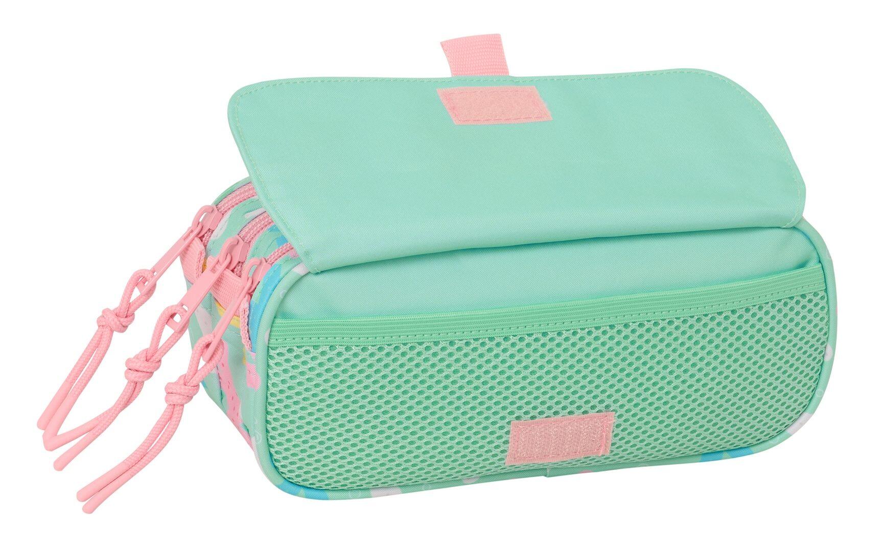 Astuccio triplo per bambini con stelle e cerniere verde menta 4/4