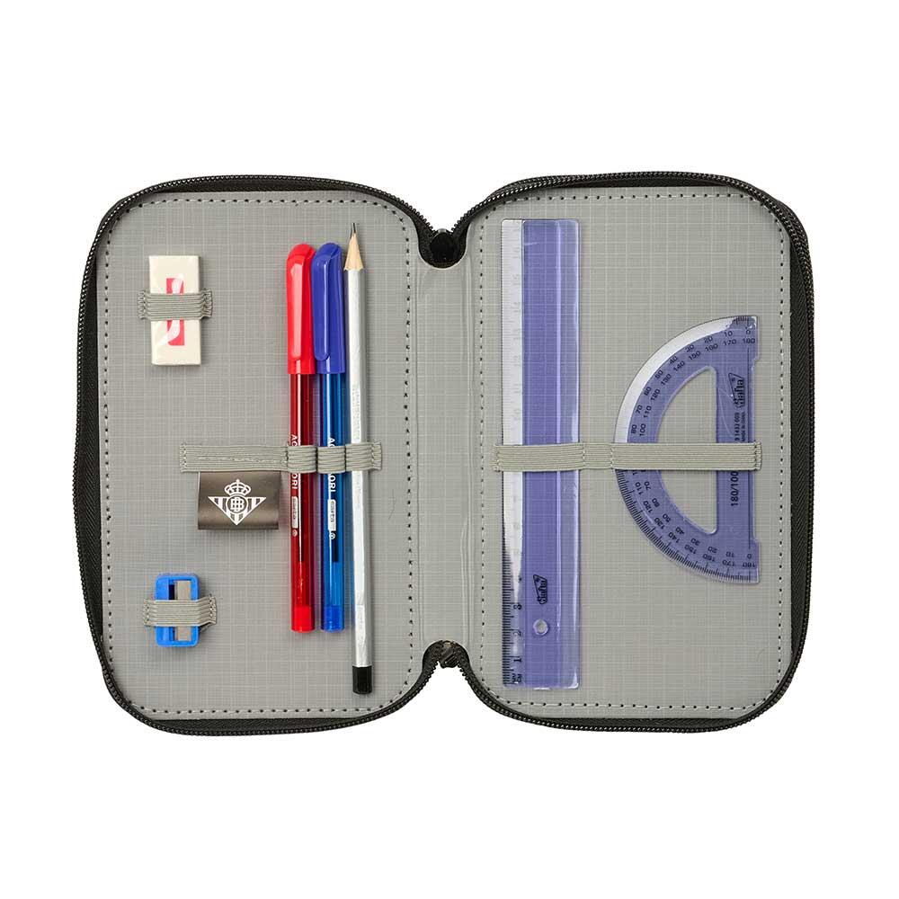 Trousse double pour enfants Real Betis Balompié avec 28 crayons, bleu marine 4/6