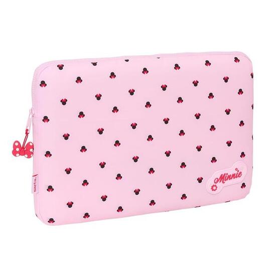 Étui console enfant Minnie en polyester avec fermeture 26x12 cm gris