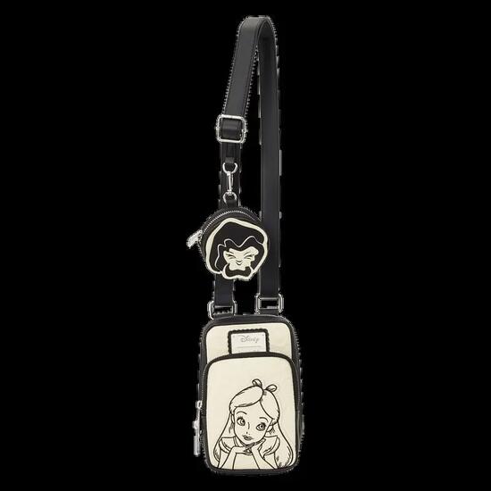Sac bandoulière adulte Alice au pays des merveilles 19 cm Noir