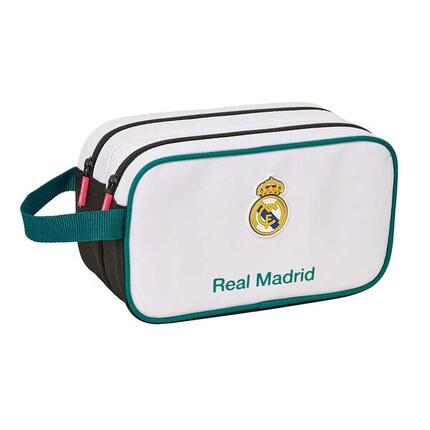 Trousse de toilette double Real Madrid 24/25 pour adultes avec fermeture éclair