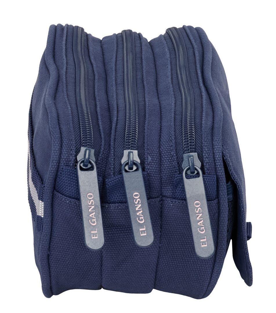 Astuccio triplo El Ganso Jeans per adulti con 3 cerniere, blu navy 3/4