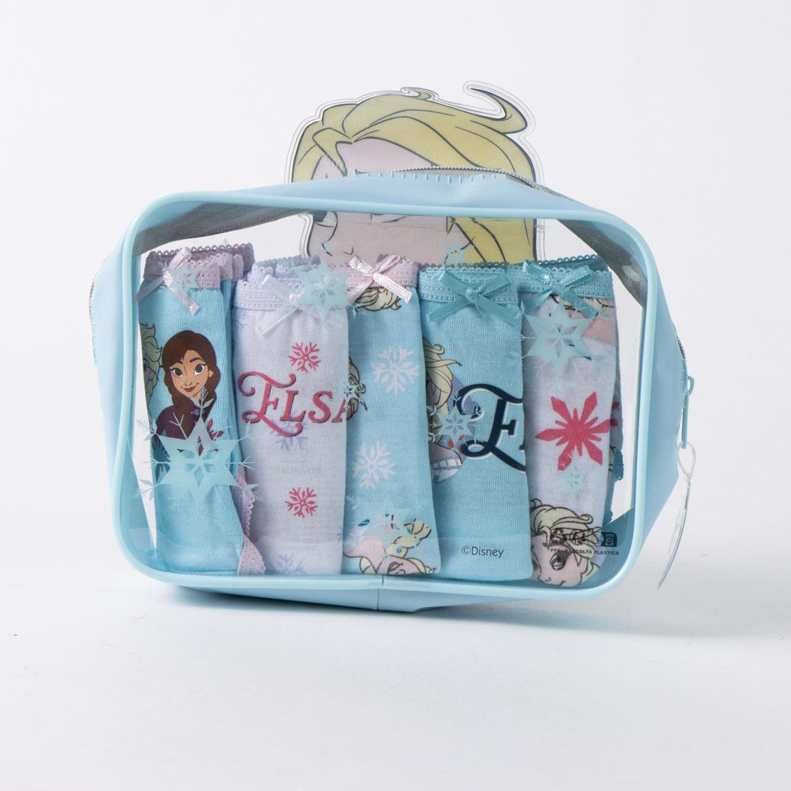 Conjunto de calcinhas Frozen de algodão para crianças com nécessaire de viagem 7/7