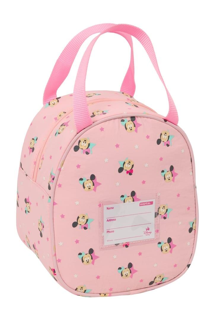 Beauty case da viaggio per bambini di Minnie Mouse con cerniera e manico, rosa e 2/4