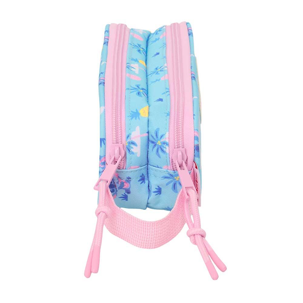 Astuccio doppio Stitch Waves per bambini con 2 scomparti e cerniera - Blu 3/3