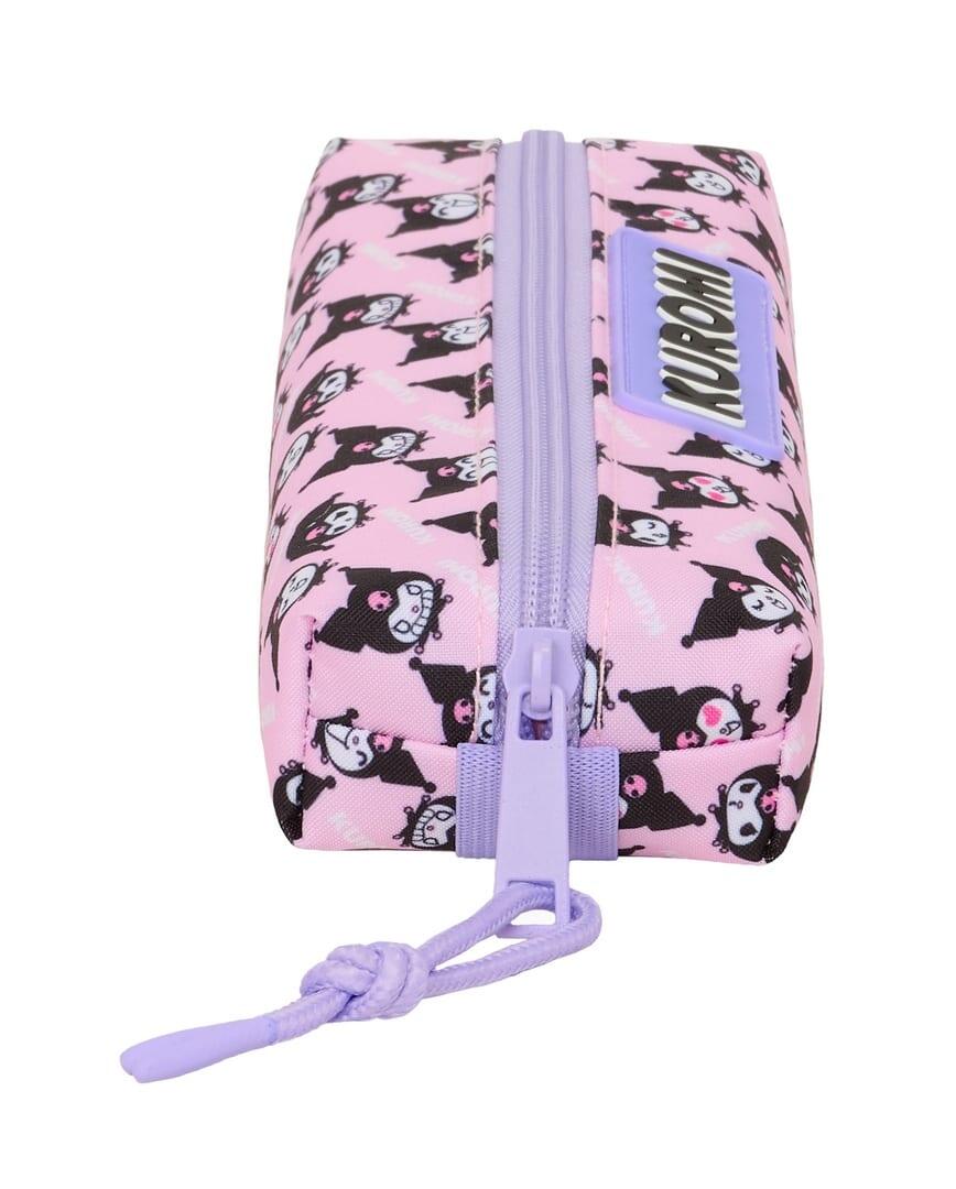 Trousse à crayons Kuromi pour enfants, 22 cm, avec fermeture éclair et 3/4