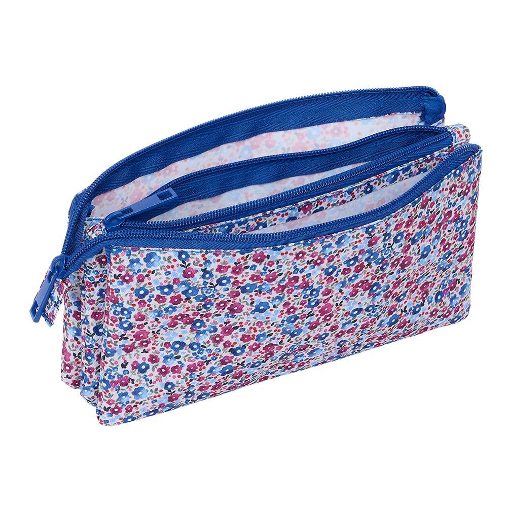 Trousse à crayons pour enfants Coimbra avec 3 fermetures éclair, bleue 3/3